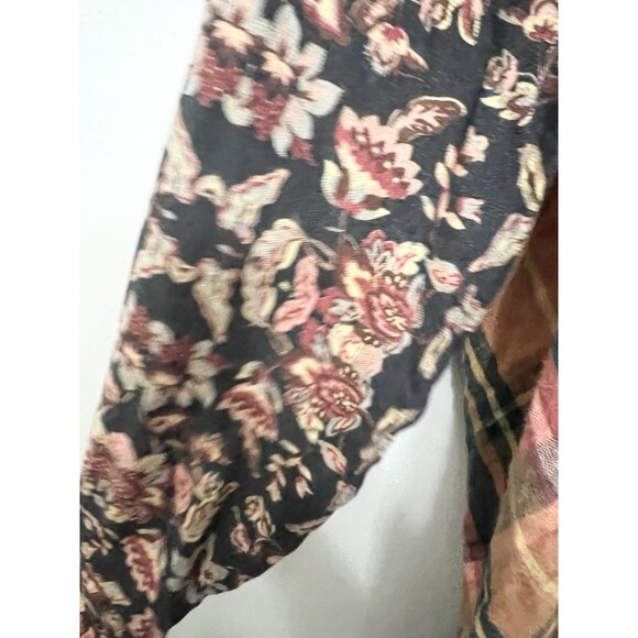 Soft Surroundings Icon Print Mix Tunic Shirt Black Thrush Size Large Flannel Top - Picture 5 of 10